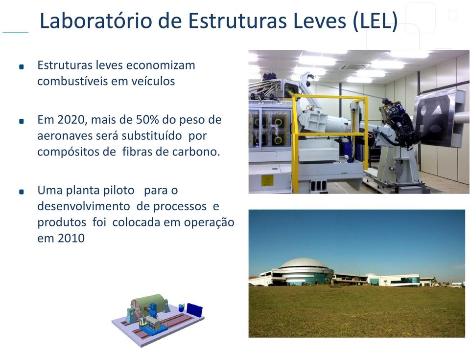 substituído por compósitos de fibras de carbono.