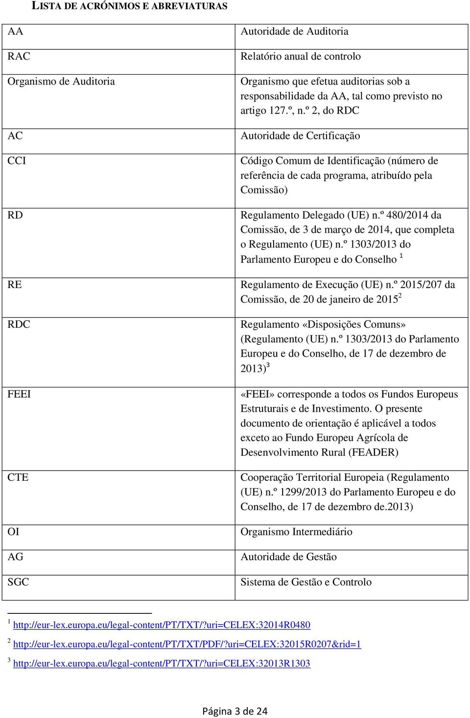 º 2, do RDC Autoridade de Certificação Código Comum de Identificação (número de referência de cada programa, atribuído pela Comissão) Regulamento Delegado (UE) n.