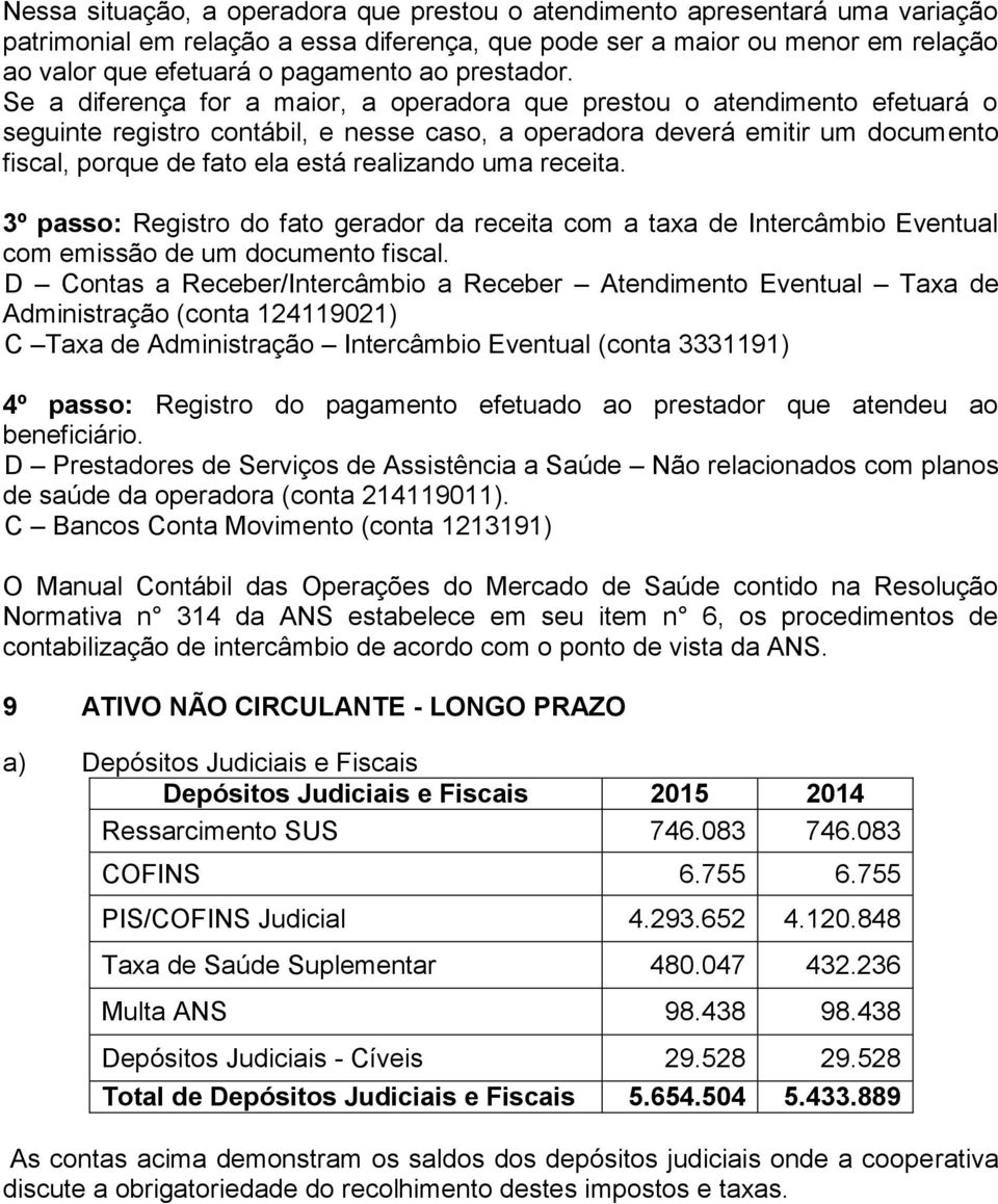 Se a diferença for a maior, a operadora que prestou o atendimento efetuará o seguinte registro contábil, e nesse caso, a operadora deverá emitir um documento fiscal, porque de fato ela está