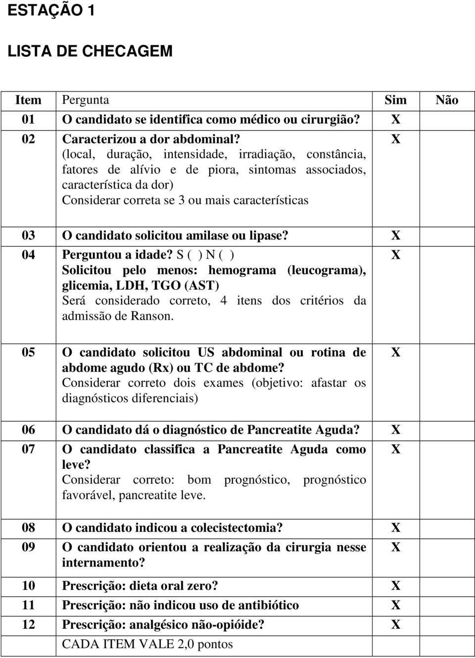 solicitou amilase ou lipase? 04 Perguntou a idade?