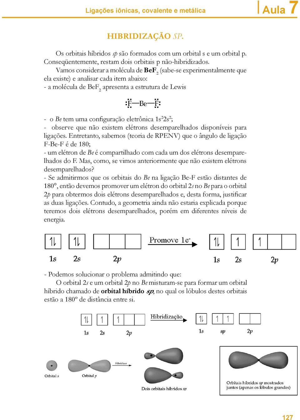 eletrônica 1s 2 2s 2 ; - observe que não existem elétrons desemparelhados disponíveis para ligações.