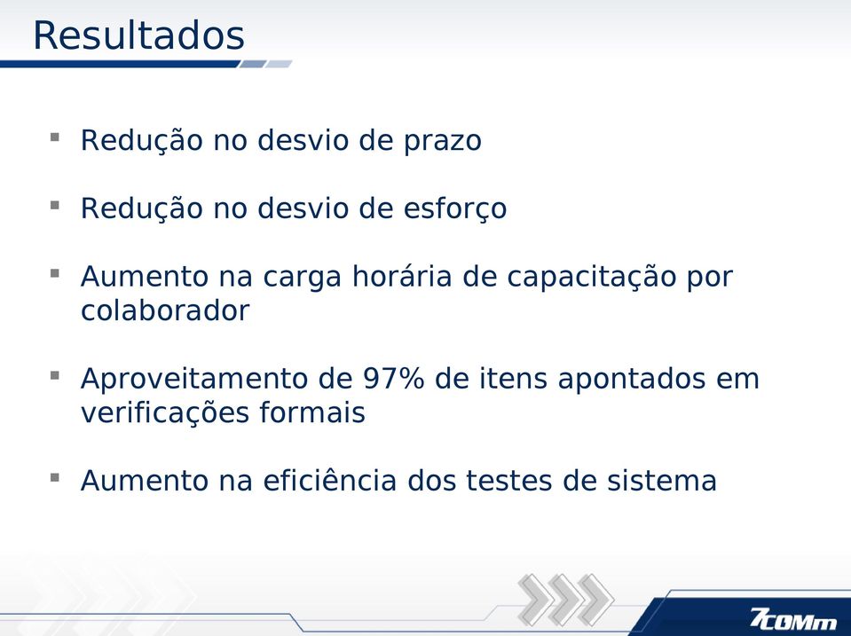 colaborador Aproveitamento de 97% de itens apontados em