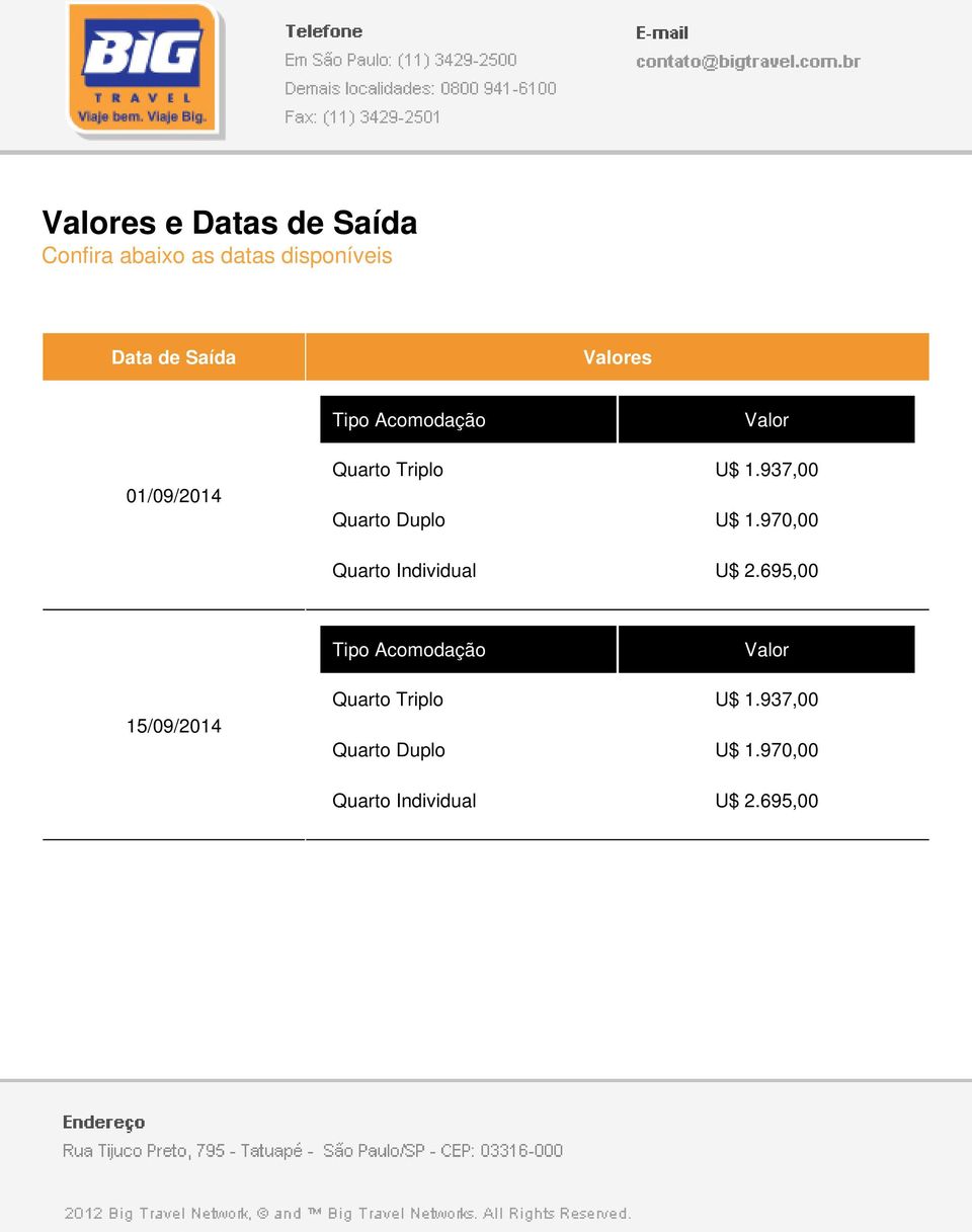 Data de Saída es Tipo