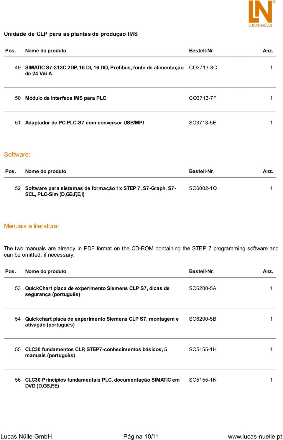 manuals are already in PDF format on the CD-ROM containing the STEP 7 programming software and can be omitted, if necessary.