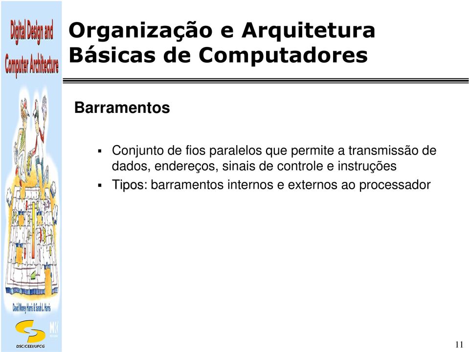 transmissão de dados, endereços, sinais de controle e