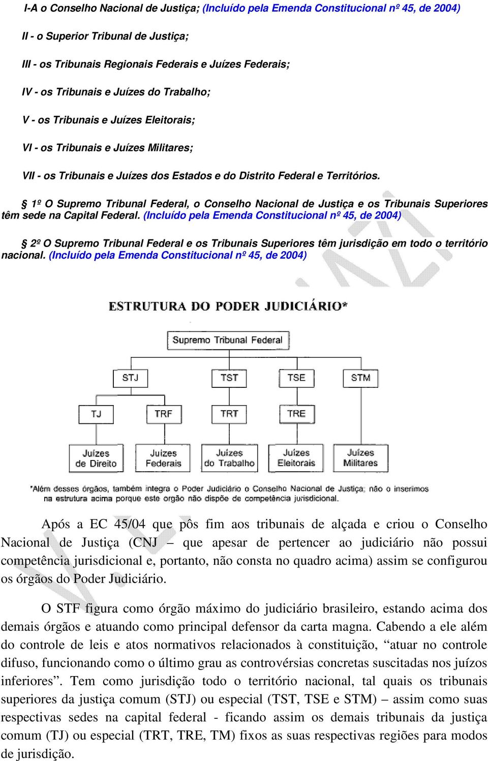 1º O Supremo Tribunal Federal, o Conselho Nacional de Justiça e os Tribunais Superiores têm sede na Capital Federal.