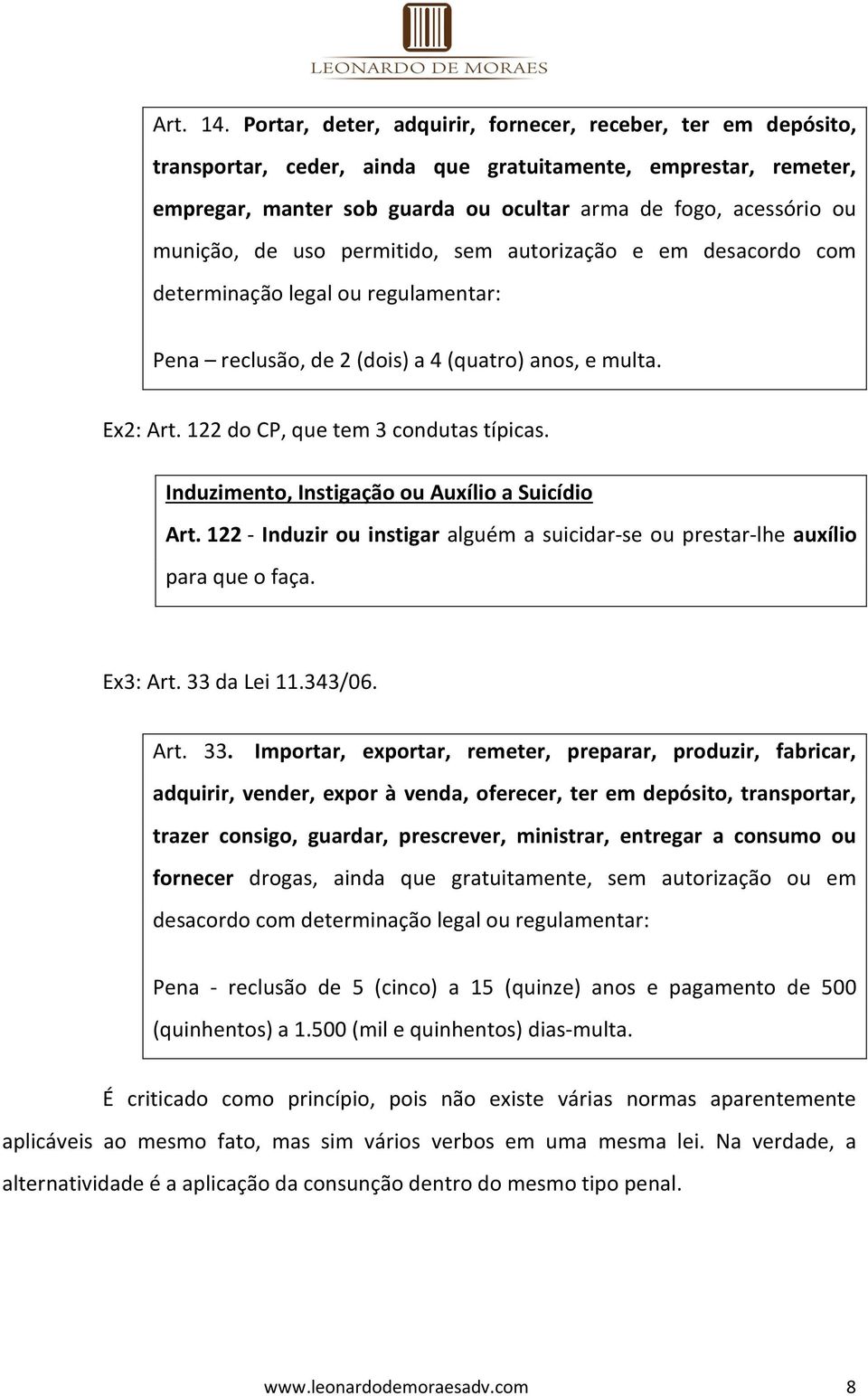 munição, de uso permitido, sem autorização e em desacordo com determinação legal ou regulamentar: Pena reclusão, de 2 (dois) a 4 (quatro) anos, e multa. Ex2: Art.