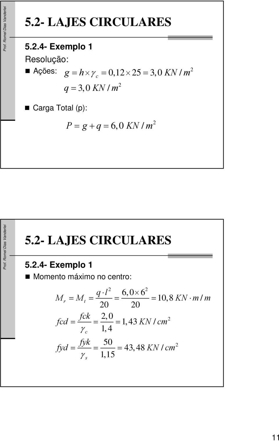 Totl (p): P g+ q 6, KN / .