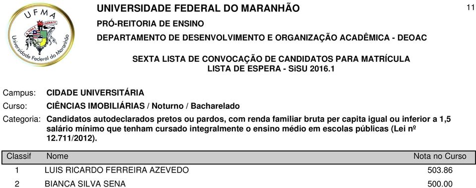 pardos, com renda familiar bruta per capita igual ou inferior a,5 salário mínimo que