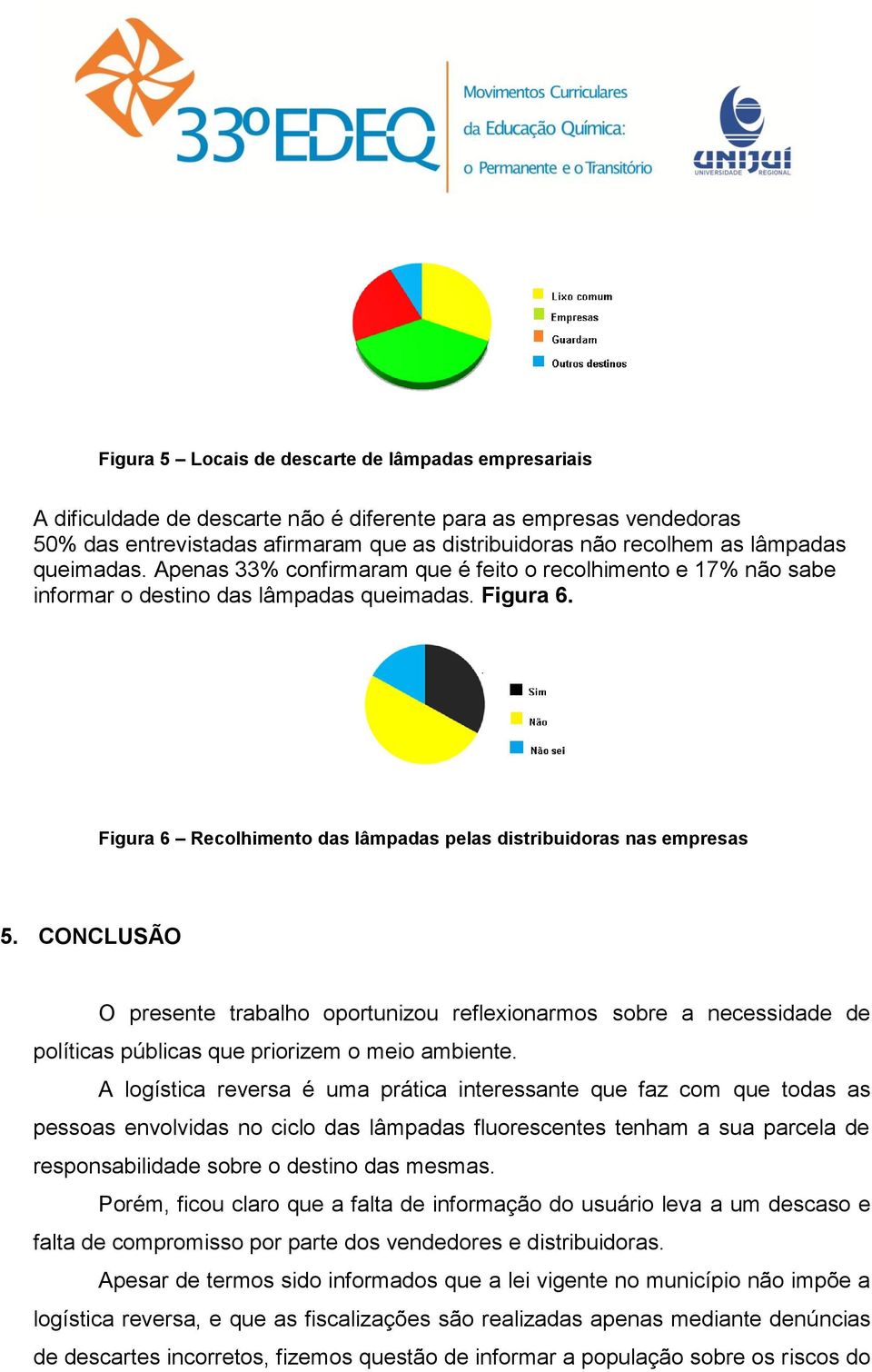 Figura 6 Recolhimento das lâmpadas pelas distribuidoras nas empresas 5.