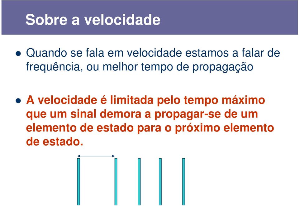 velocidade é limitada pelo tempo máximo que um sinal demora