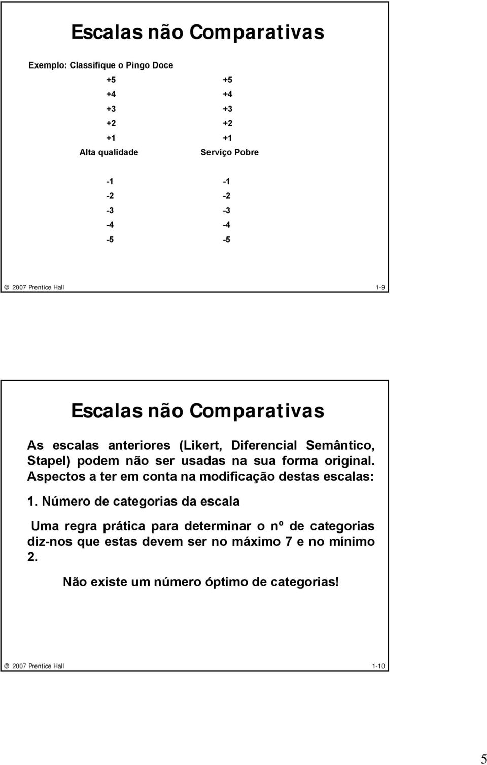 sua forma original. Aspectos a ter em conta na modificação destas escalas: 1.