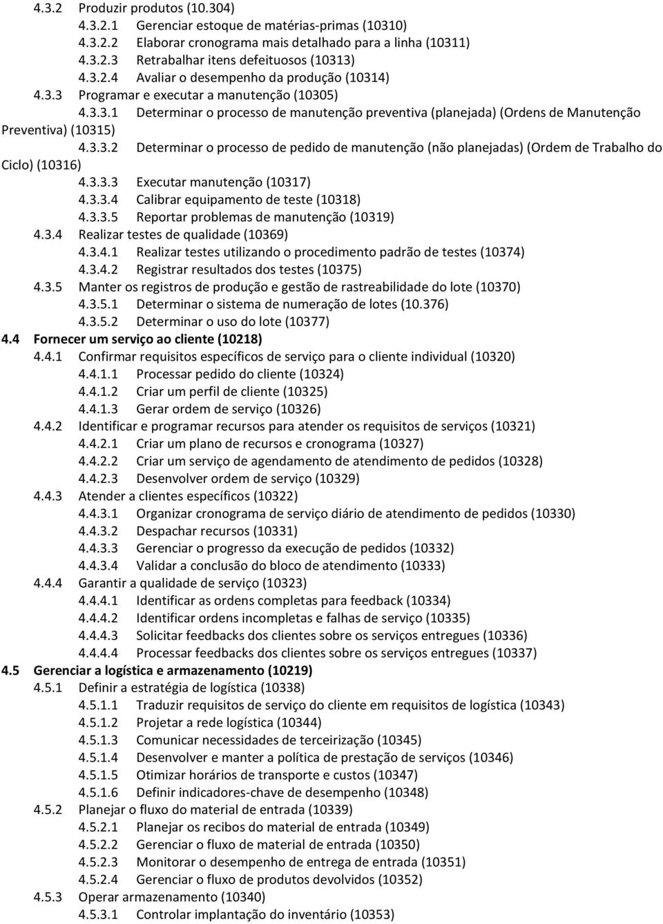 3.3.3 Executar manutenção (10317) 4.3.3.4 Calibrar equipamento de teste (10318) 4.3.3.5 Reportar problemas de manutenção (10319) 4.3.4 Realizar testes de qualidade (10369) 4.3.4.1 Realizar testes utilizando o procedimento padrão de testes (10374) 4.