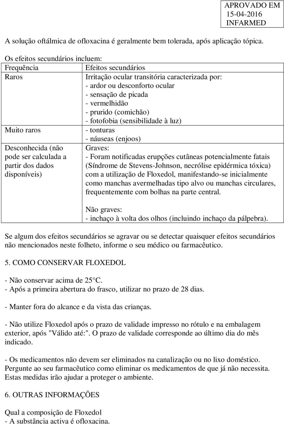 (comichão) - fotofobia (sensibilidade à luz) Muito raros - tonturas - náuseas (enjoos) Desconhecida (não Graves: pode ser calculada a - Foram notificadas erupções cutâneas potencialmente fatais