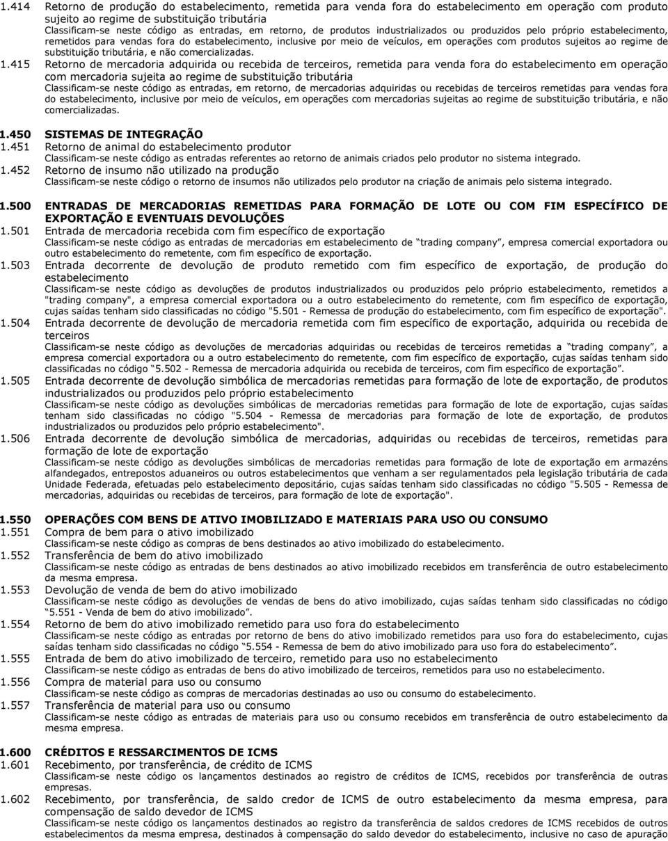 ao regime de substituição tributária, e não comercializadas. 1.