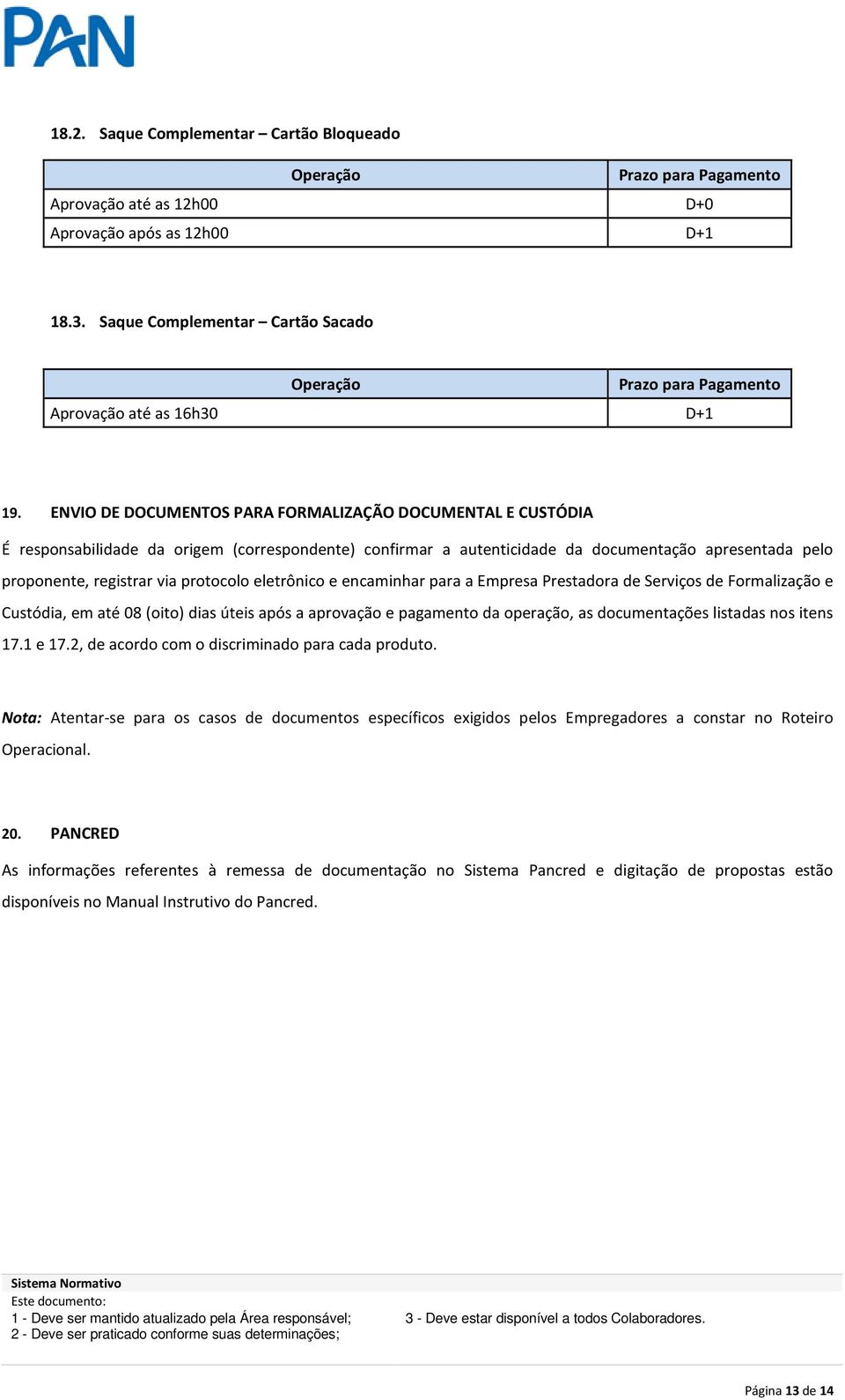 ENVIO DE DOCUMENTOS PARA FORMALIZAÇÃO DOCUMENTAL E CUSTÓDIA É responsabilidade da origem (correspondente) confirmar a autenticidade da documentação apresentada pelo proponente, registrar via