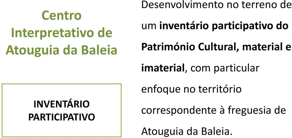 participativo do Pti Património ói Cultural, l material e