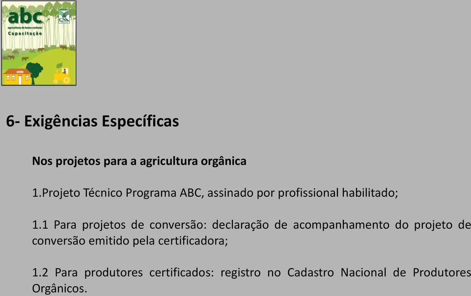 1 Para projetos de conversão: declaração de acompanhamento do projeto de conversão