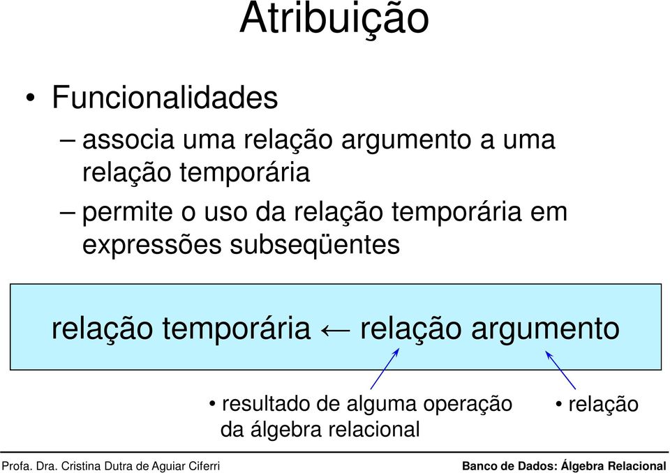 em expressões subseqüentes relação temporária relação