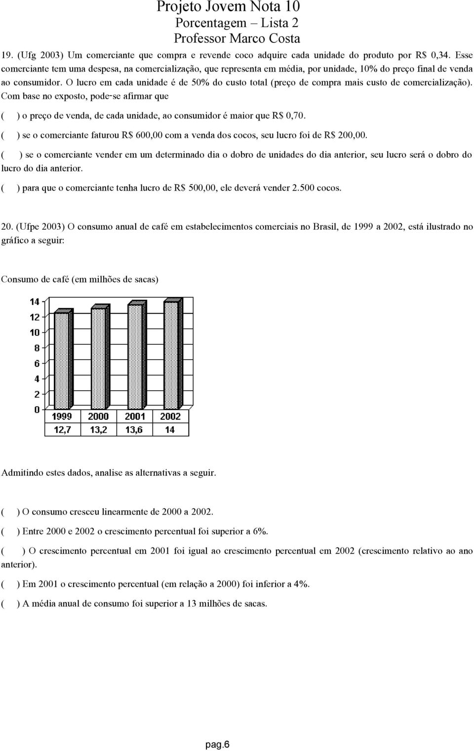 O lucro em cada unidade é de 50% do custo total (preço de compra mais custo de comercialização).