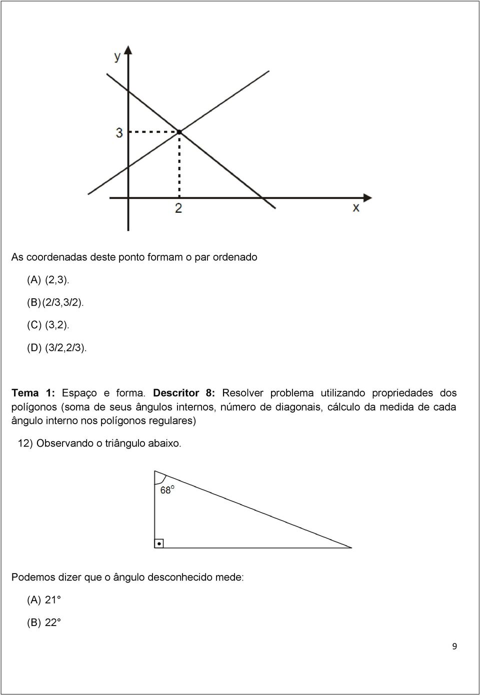 Descritor 8: Resolver problema utilizando propriedades dos polígonos (soma de seus ângulos internos,