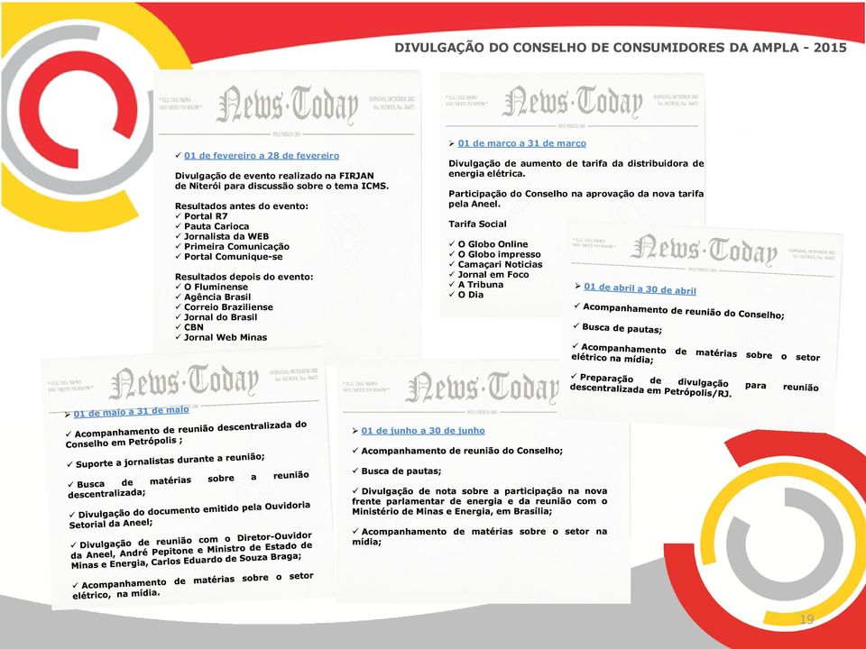 Resultados antes do evento: Portal R7 Pauta Carioca Jornalista da WEB Primeira Comunicação Portal Comunique-se Resultados depois do evento: O Fluminense Agência