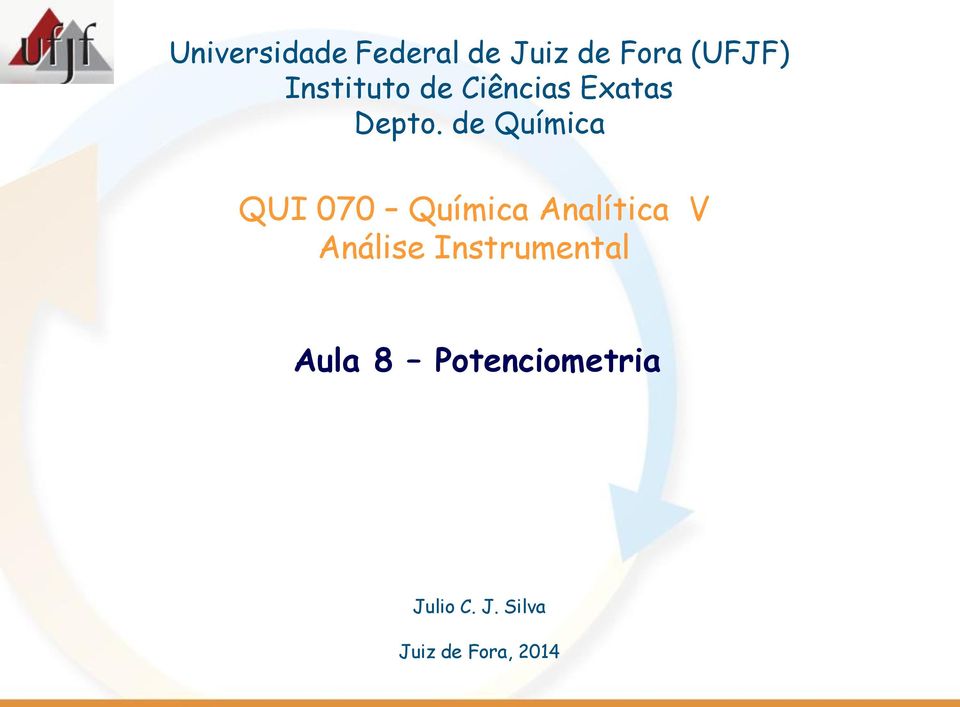 de Química QUI 070 Química Analítica V Análise