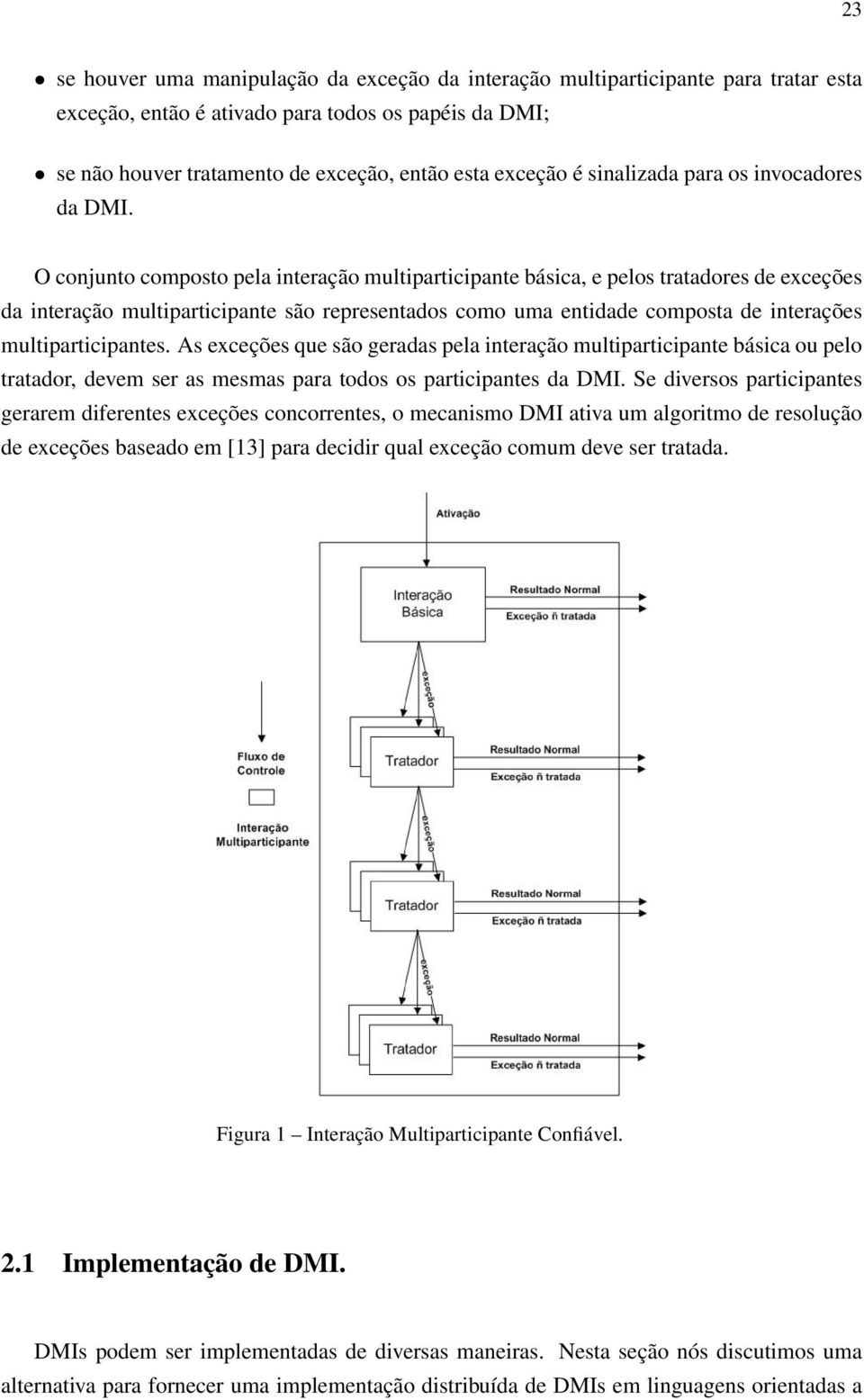 O conjunto composto pela interação multiparticipante básica, e pelos tratadores de exceções da interação multiparticipante são representados como uma entidade composta de interações