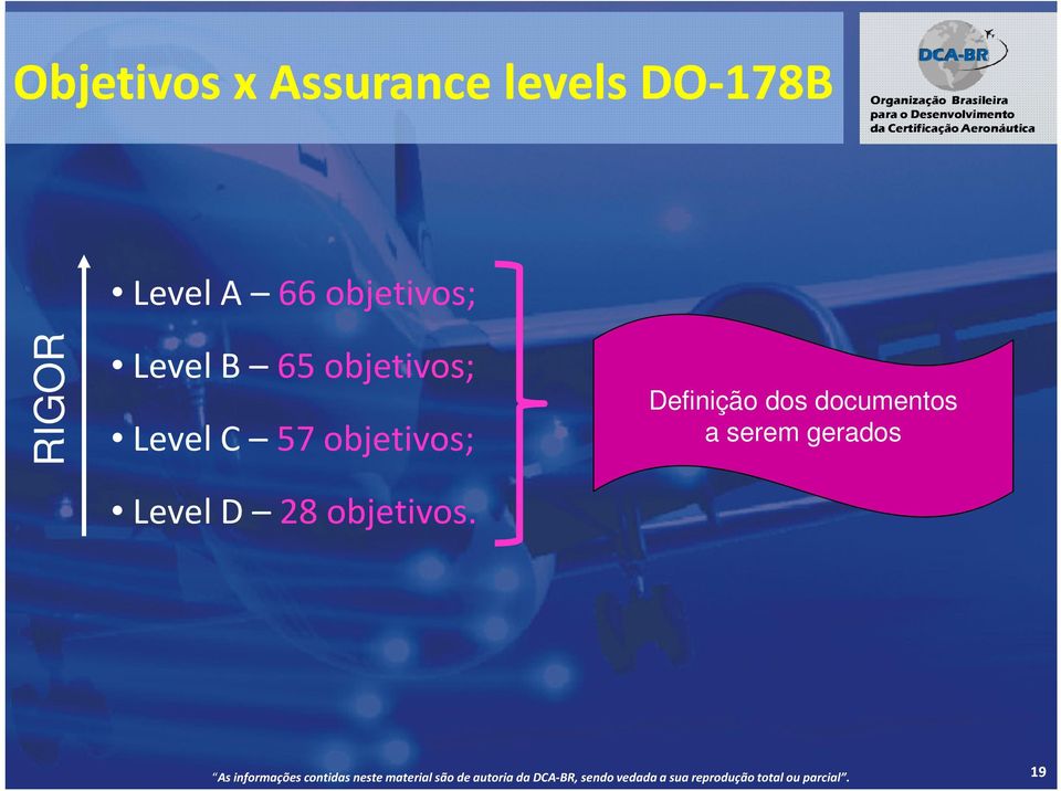 Level C 57objetivos; Level D 28 objetivos.