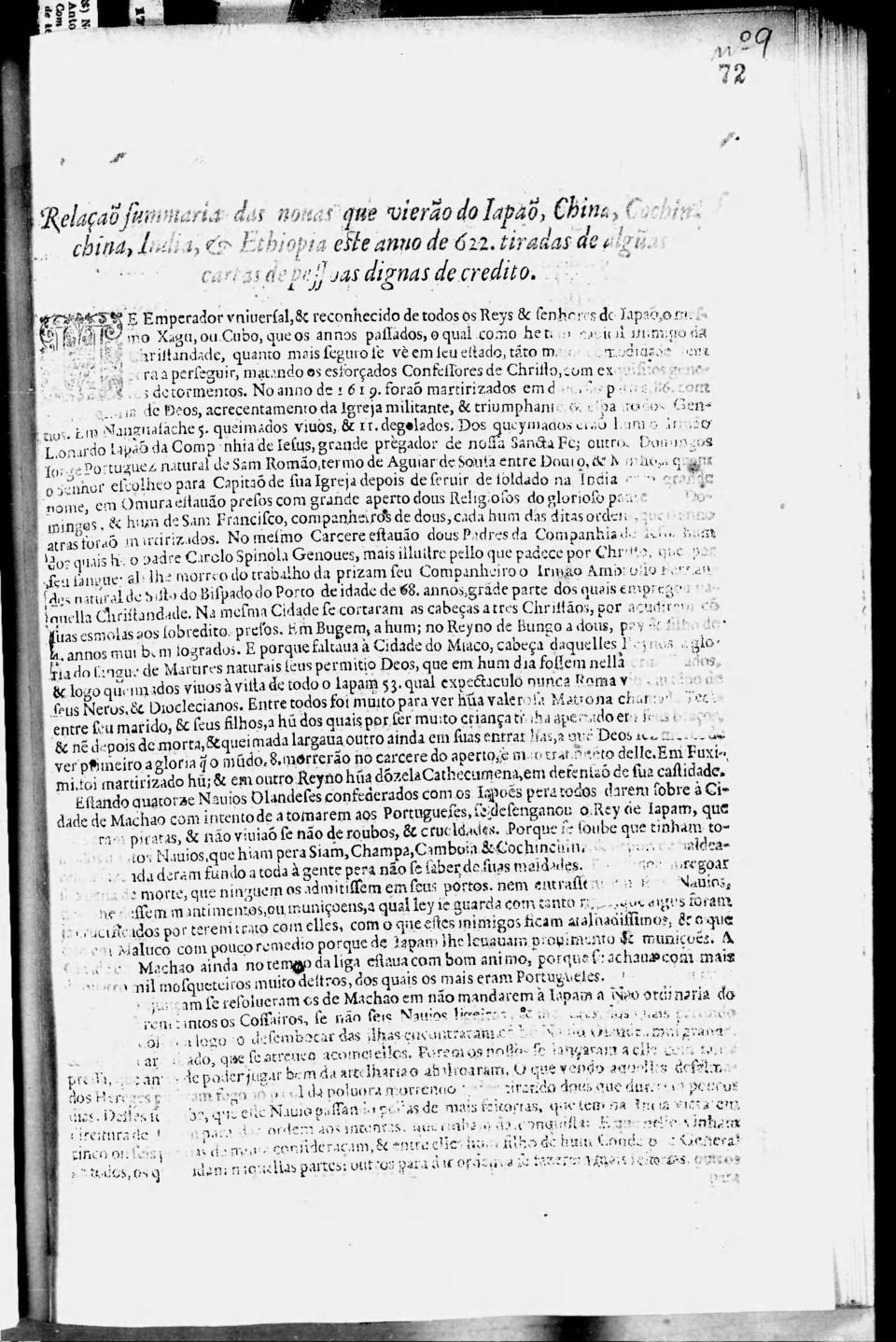 No anno de i 6x9. ' forao martirizados ' " J emd J ' p P. Í5 ic Dios, acrecentamentoda Igrejamilitante,&triumphan c'pa Gen- ',p"ñtjiwnaíache5. queinudos viuós, & ir. degrades. Dos qucyniado»c.;6 l.