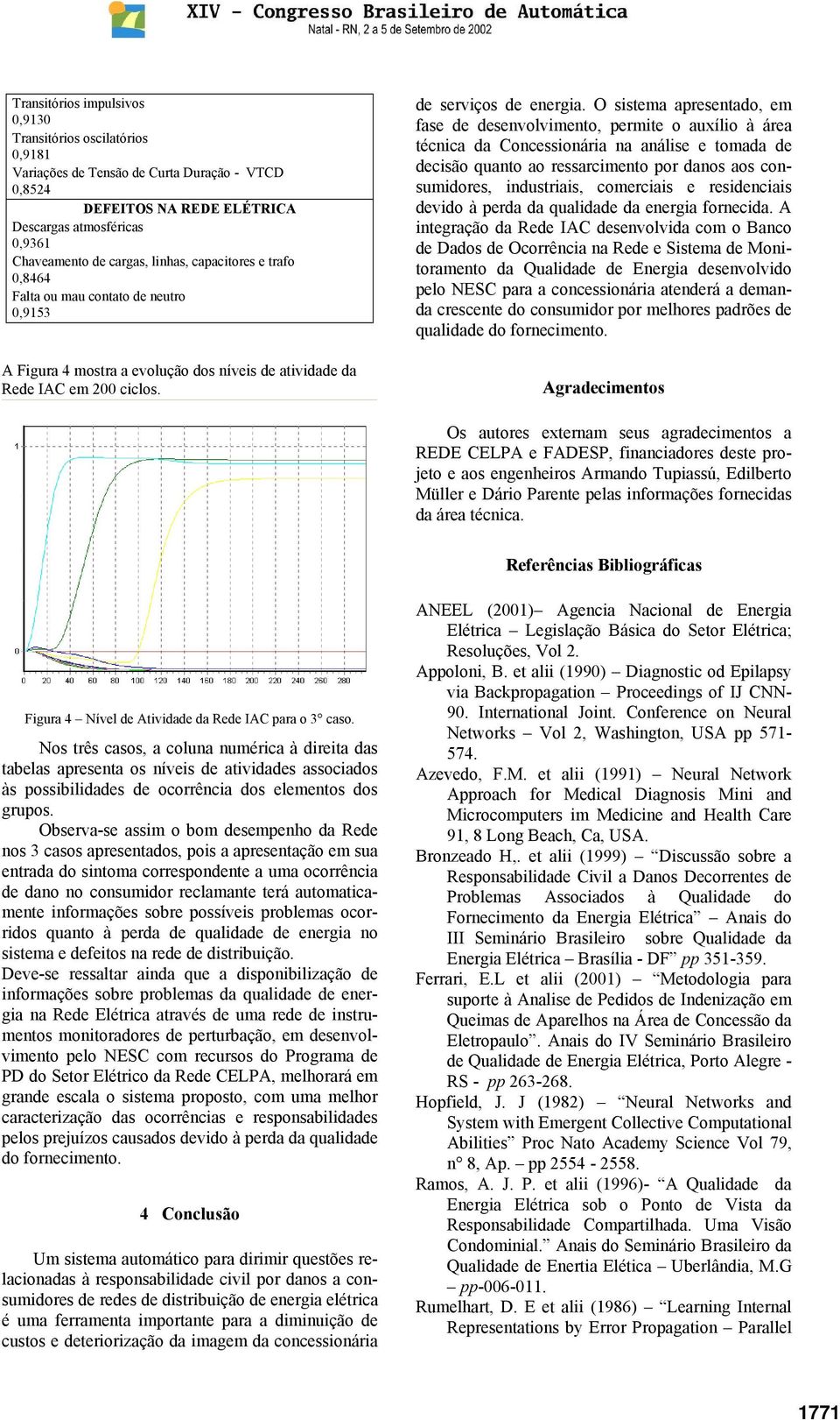 O sstema apresentado, em fase de desenvolvmento, permte o auxílo à área técnca da Concessonára na análse e tomada de decsão quanto ao ressarcmento por danos aos consumdores, ndustras, comercas e