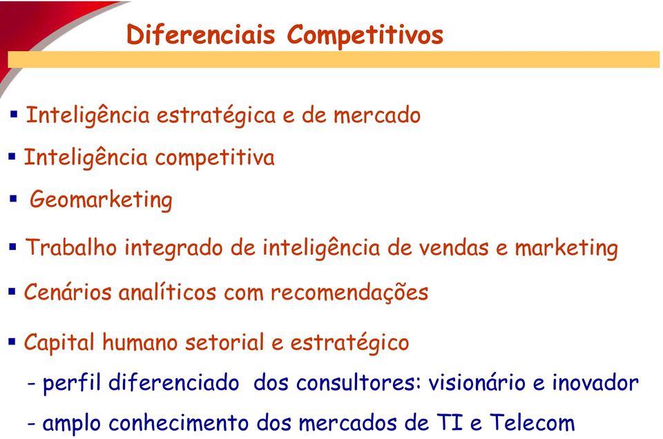 Cenários analíticos com recomendações Capital humano setorial e estratégico - perfil