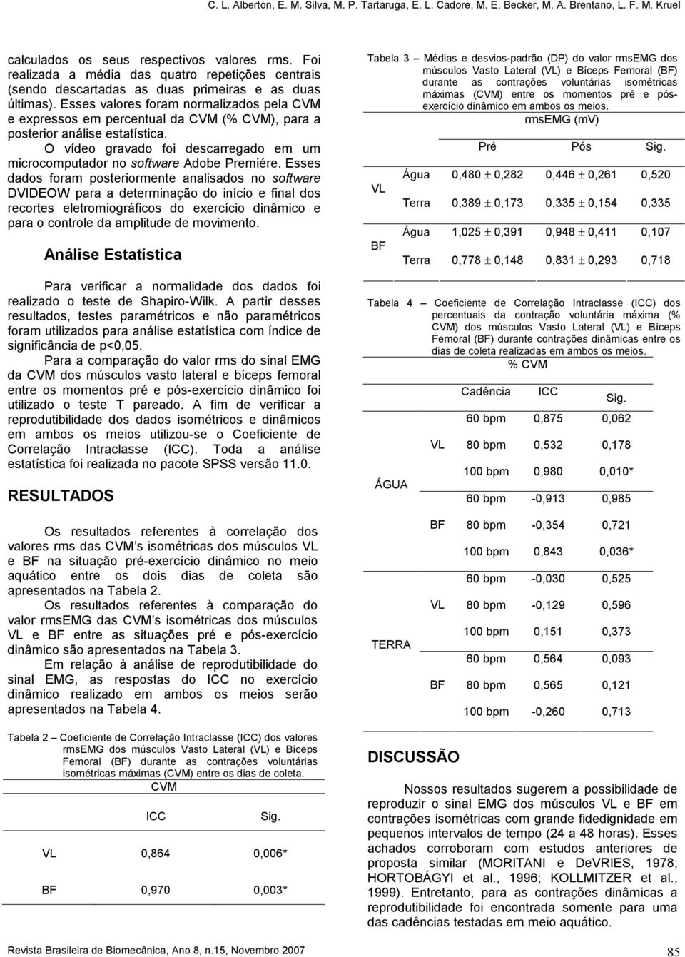 Esses valores foram normalizados pela CVM e expressos em percentual da CVM (% CVM), para a posterior análise estatística.