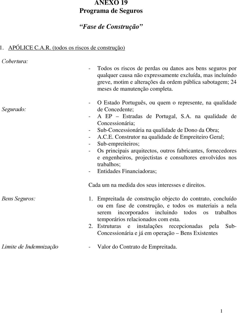 ordem pública sabotagem; 24 meses de manutenção completa. - O Es