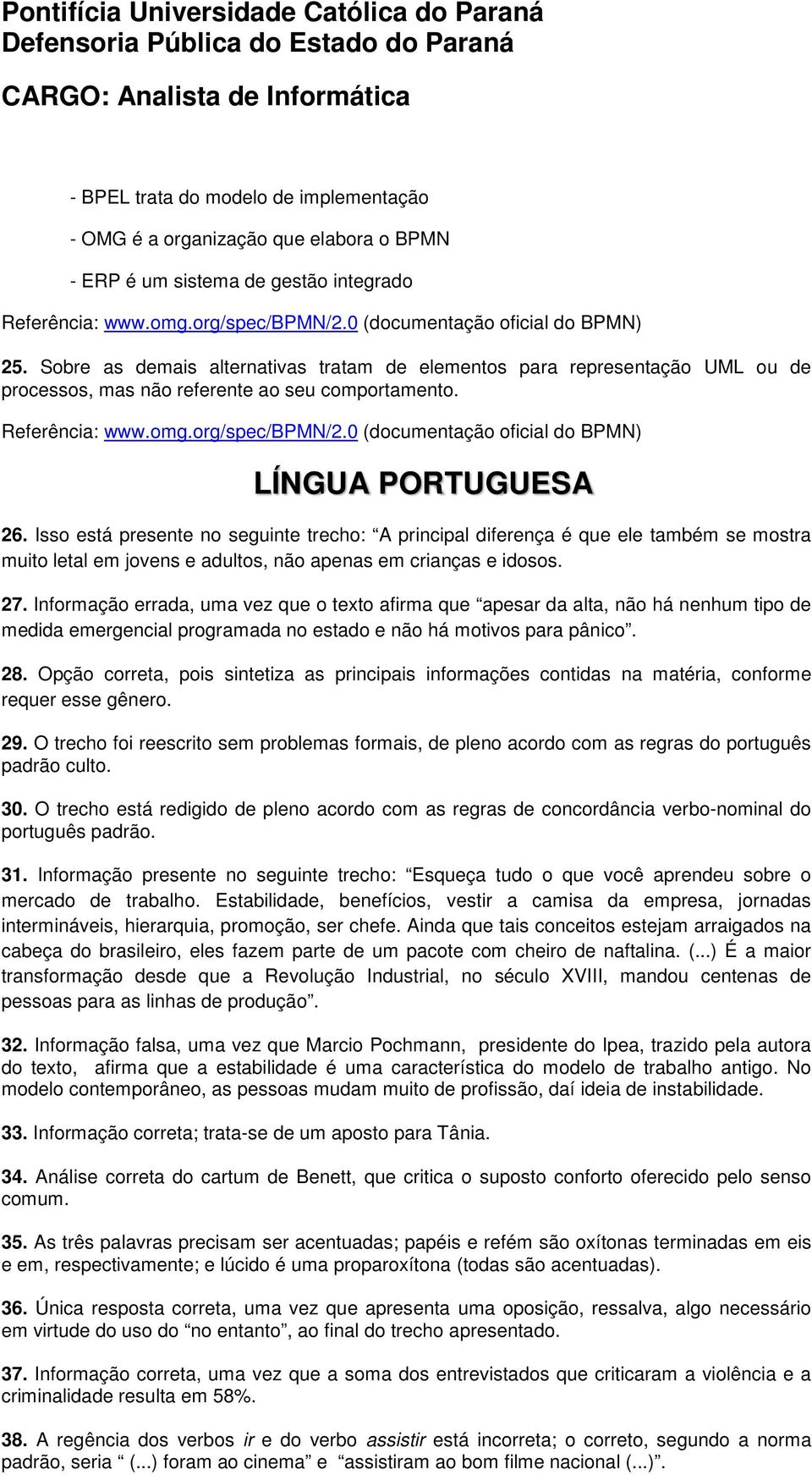 0 (documentação oficial do BPMN) LÍNGUA PORTUGUESA 26.