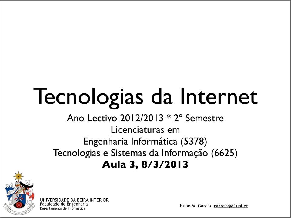 (5378) Tecnologias e Sistemas da Informação