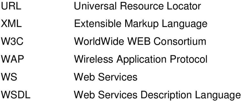 WEB Consortium Wireless Application Protocol