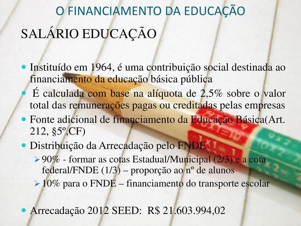 financiamento da Educação Básica(Art.