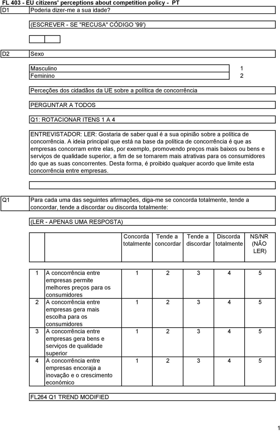 saber qual é a sua opinião sobre a política de concorrência.