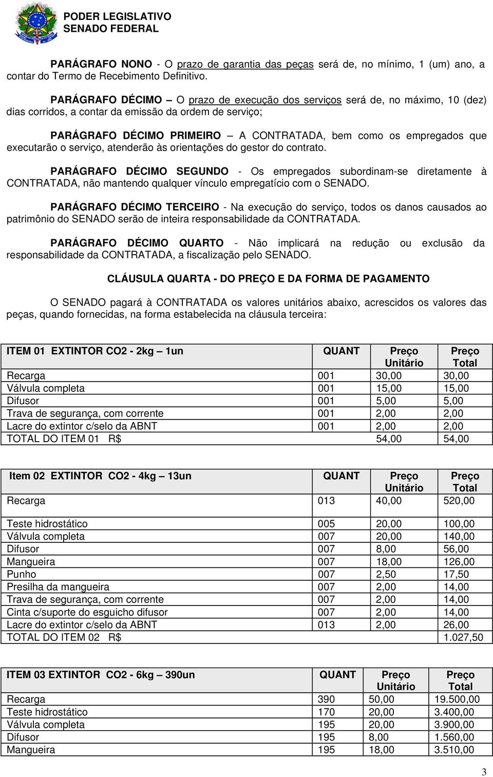 que executarão o serviço, atenderão às orientações do gestor do contrato.