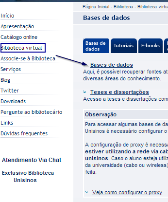 Pesquisa às Bases: Como utilizar as bases disponibilizadas pela Unisinos www.unisinos.