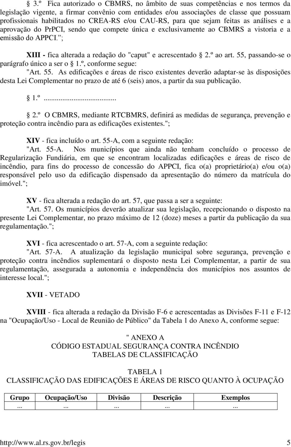 ; XIII - fica alterada a redação do "caput" e acrescentado 2.º ao art. 55,