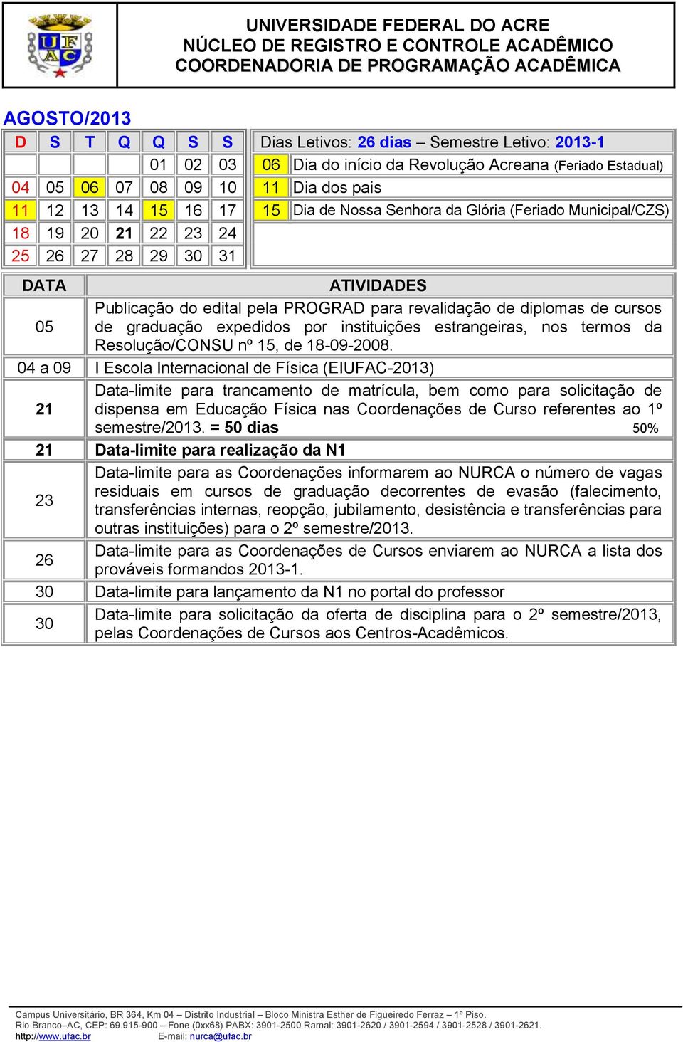 instituições estrangeiras, nos termos da Resolução/CONSU nº 15, de 18-09-2008.