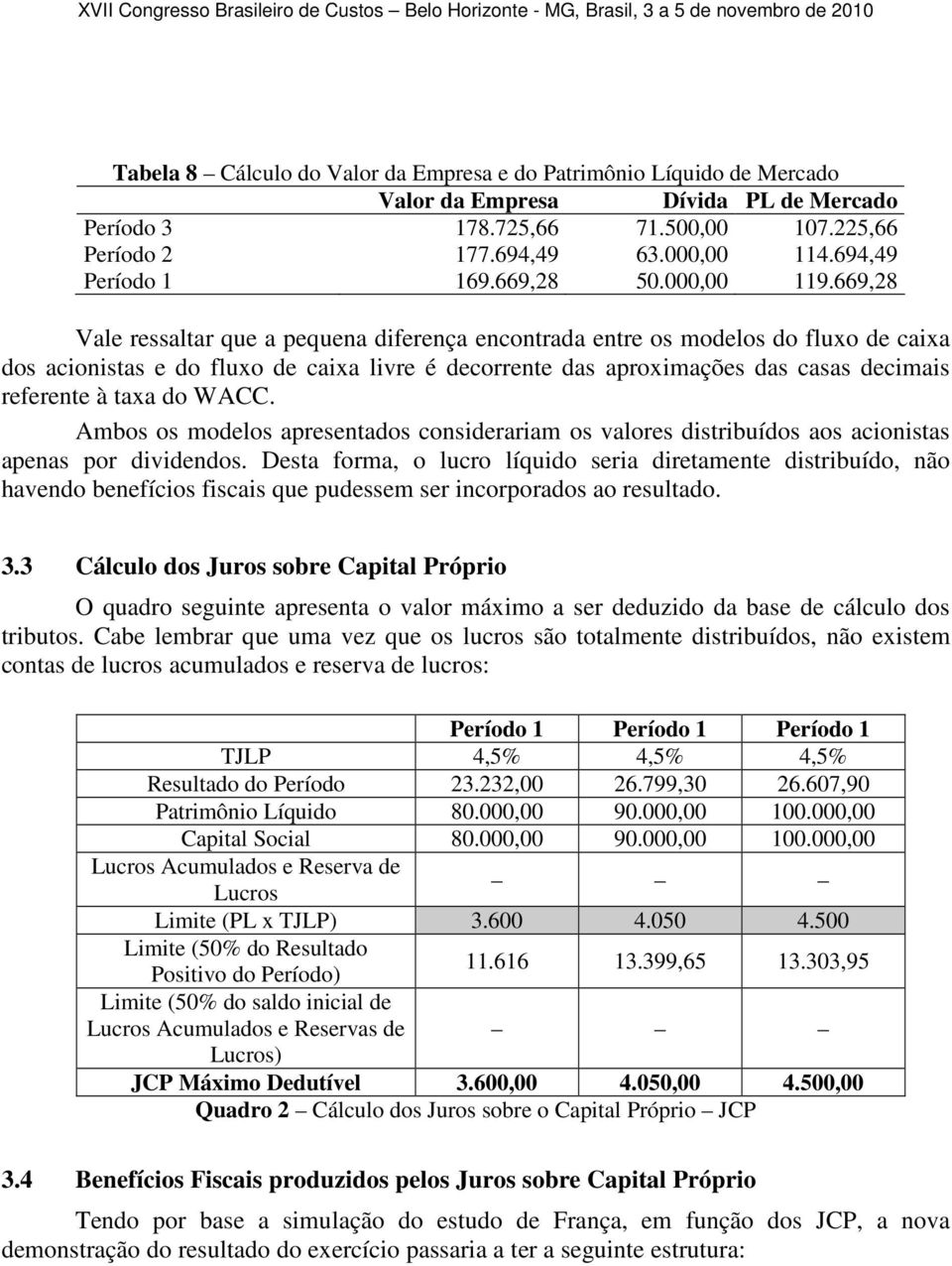 669,28 Vale ressaltar que a pequena diferença encontrada entre os modelos do fluxo de caixa dos acionistas e do fluxo de caixa livre é decorrente das aproximações das casas decimais referente à taxa