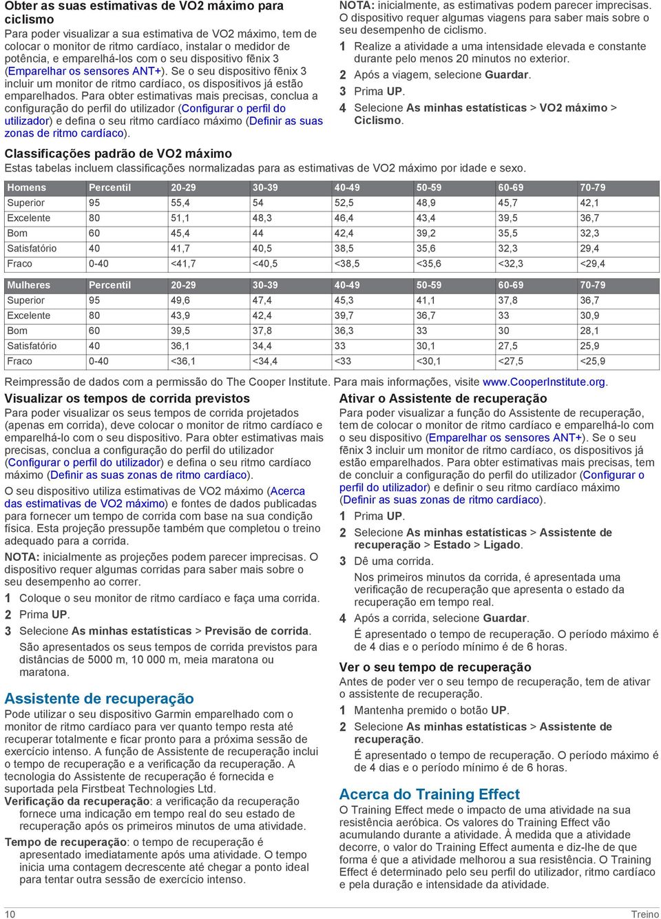 Para obter estimativas mais precisas, conclua a configuração do perfil do utilizador (Configurar o perfil do utilizador) e defina o seu ritmo cardíaco máximo (Definir as suas zonas de ritmo cardíaco).