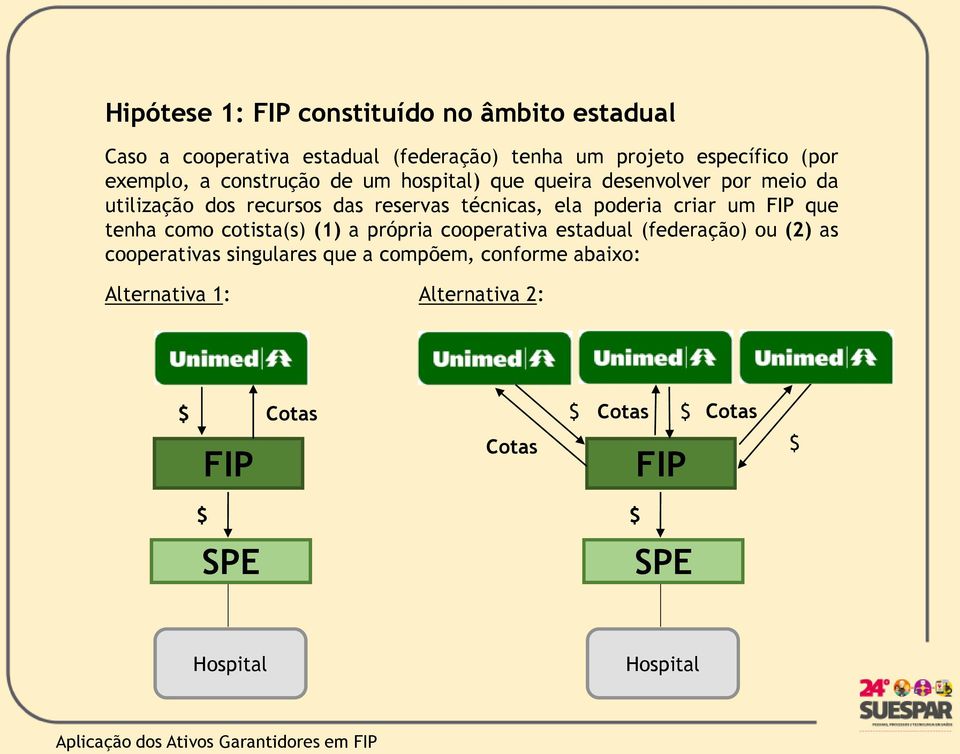 poderia criar um FIP que tenha como cotista(s) (1) a própria cooperativa estadual (federação) ou (2) as cooperativas