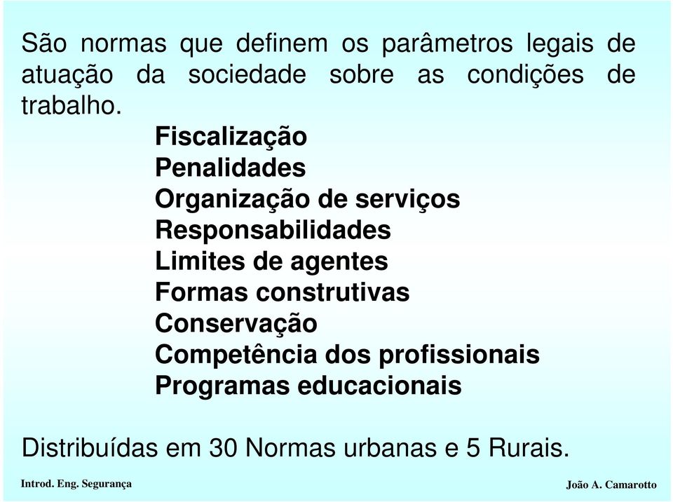 Fiscalização Penalidades Organização de serviços Responsabilidades Limites de