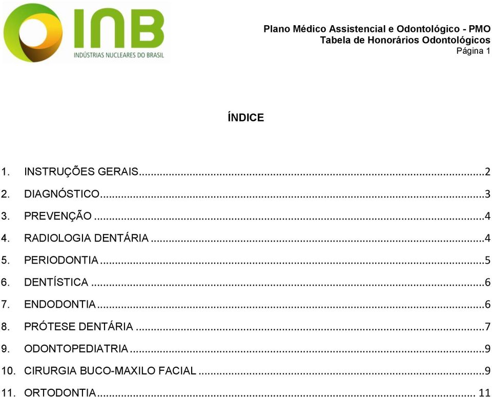 DENTÍSTICA...6 7. ENDODONTIA...6 8. PRÓTESE DENTÁRIA...7 9.