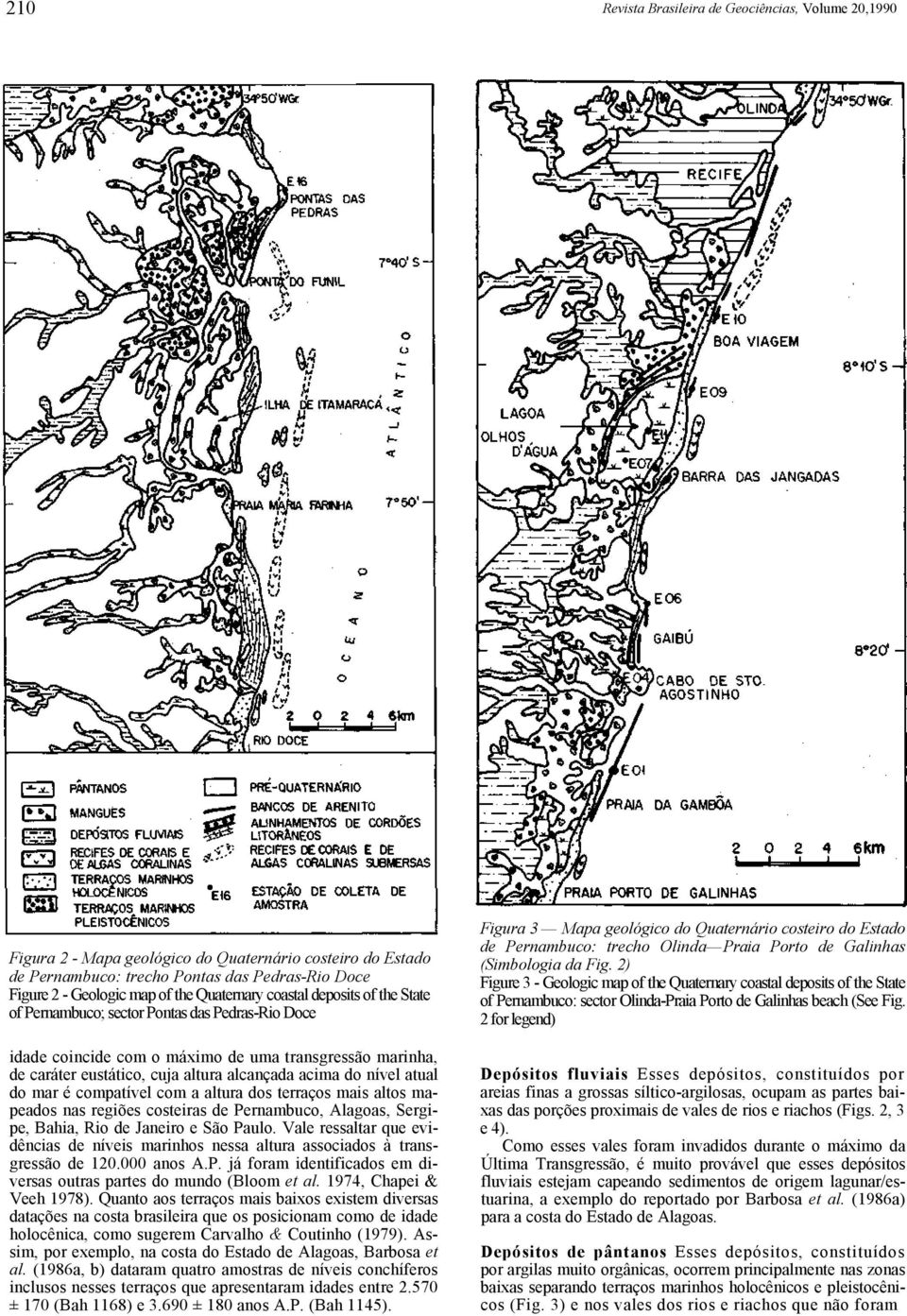 nível atual do mar é compatível com a altura dos terraços mais altos mapeados nas regiões costeiras de Pernambuco, Alagoas, Sergipe, Bahia, Rio de Janeiro e São Paulo.