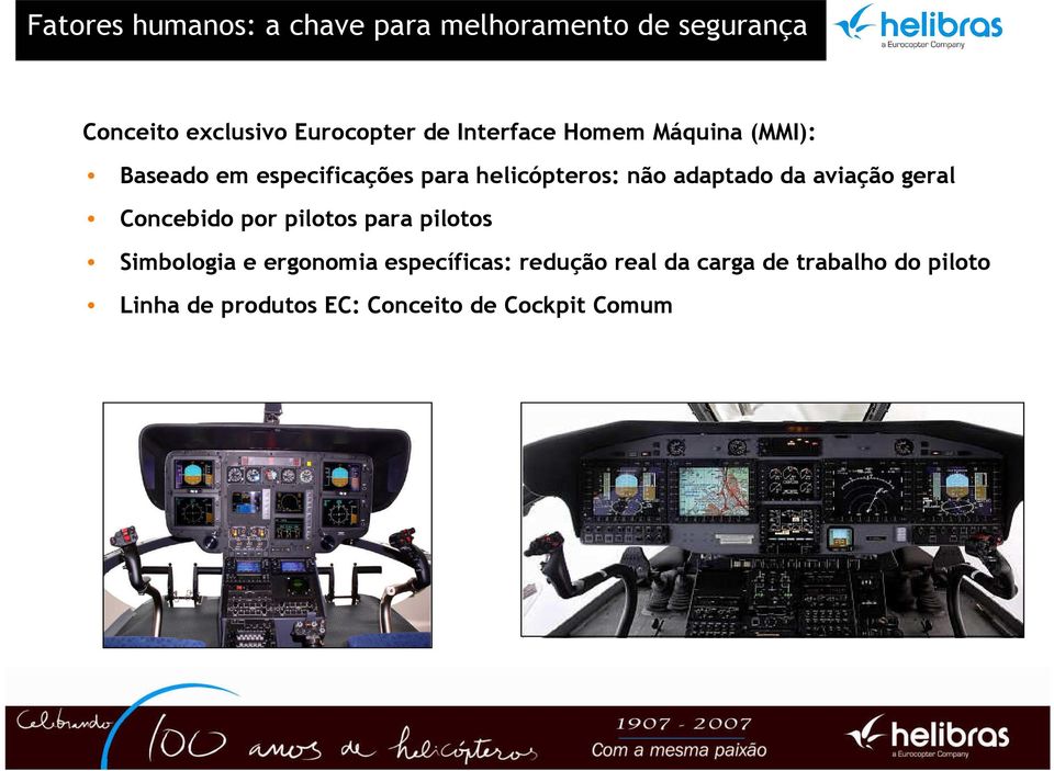 da aviação geral Concebido por pilotos para pilotos Simbologia e ergonomia específicas: